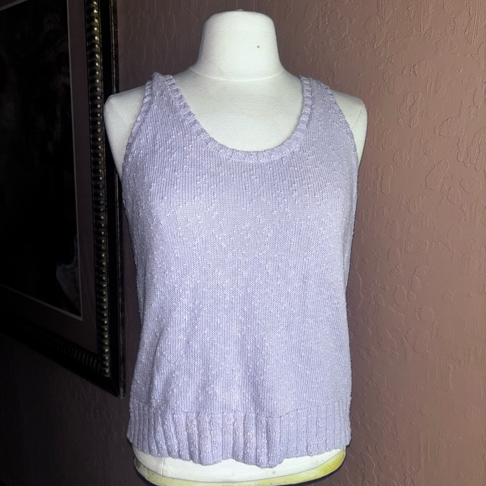 LOFT Lavender Knit Tank Top size Small Petite